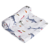 Little Unicorn Cotton Muslin Single Swaddle - Shark