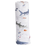 Little Unicorn Cotton Muslin Single Swaddle - Shark