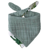 Little Unicorn Cotton Muslin Reversible Bandana Bib - Tropical Leaf
