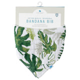 Little Unicorn Cotton Muslin Reversible Bandana Bib - Tropical Leaf