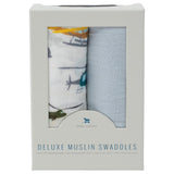 Little Unicorn Deluxe Muslin Swaddle 2 Pack Set - Air Show