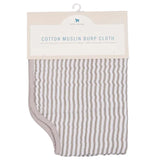 Little Unicorn Cotton Muslin Burp Cloth - Grey Stripe