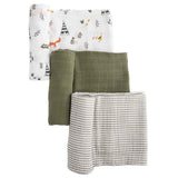 Little Unicorn 3-Pack Cotton Muslin Swaddle Set - Forest Friends 2