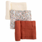 Little Unicorn 3-Pack Cotton Muslin Swaddle Set - Pressed Petals