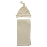 Little Unicorn Stretch Knit Swaddle and Hat Set - Pebble