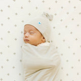 Little Unicorn Stretch Knit Swaddle and Hat Set - Pebble