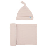 Little Unicorn Stretch Knit Swaddle and Hat Set - Soft Blush