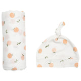 Lulujo Bamboo Hat and Swaddle Blanket - Peaches