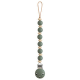 Mushie Silicone Pacifier Clip Luna - Dried Thyme