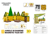 Magnetic Fields Jungle 3D Diamond Magnetic Tiles Set - 18 Pcs