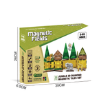 Magnetic Fields Jungle 3D Diamond Magnetic Tiles Set - 30 Pcs