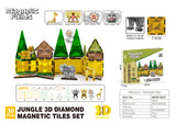 Magnetic Fields Jungle 3D Diamond Magnetic Tiles Set - 30 Pcs