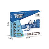 Magnetic Fields Ocean 3D Diamond Magnetic Tiles Set - 18 Pcs