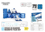 Magnetic Fields Ocean 3D Diamond Magnetic Tiles Set - 18 Pcs