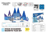 Magnetic Fields Ocean 3D Diamond Magnetic Tiles Set - 30 Pcs