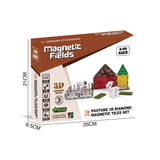 Magnetic Fields Pasture 3D Diamond Magnetic Tiles Set - 18 Pcs