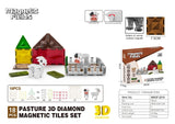 Magnetic Fields Pasture 3D Diamond Magnetic Tiles Set - 18 Pcs