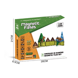 Magnetic Fields Dinosaur 3D Diamond Magnetic Tiles Set - 18 Pcs