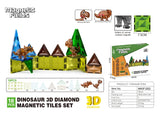 Magnetic Fields Dinosaur 3D Diamond Magnetic Tiles Set - 18 Pcs