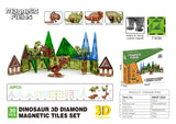 Magnetic Fields Dinosaur 3D Diamond Magnetic Tiles Set - 30 Pcs