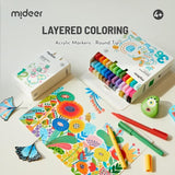 Mideer Round Nib Acrylic Markers - 24 Colors