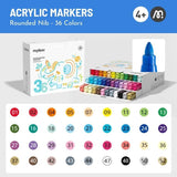 Mideer Round Nib Acrylic Markers - 36 Colors