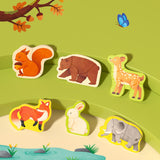 Mideer 4-in-1 Wooden Puzzle Set - Wild Animals
