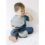 Milk It Baby Bib & Bowl Set - Army Green - Laadlee