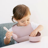 Milk It Baby Bib & Bowl Set - Dusty Pink - Laadlee