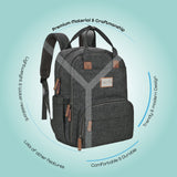 Moon Karyme Diaper Back Pack - Dark Grey