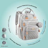 Moon Karyme Diaper Backpack With Pacifier Case - Grey