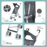 Moon Jet Ultra Light Buggy Stroller - Dark Grey