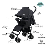 Moon Neo Plus Light Weight Travel Stroller - Black