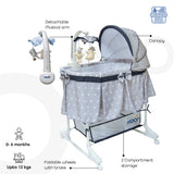 Moon Soffy - 4 in 1 Convertible Cradle - Dark Grey