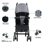 Moon Neo Plus Light Weight Travel Stroller - Black + Grey dots