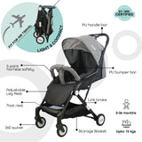 Moon Travel-Lite Cabin Stroller - Black & Grey dots