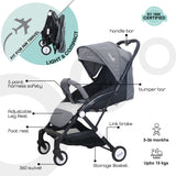 Moon Travel-Lite Cabin Stroller - Mid Grey