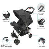 Moon Bezik One Fold Stroller - Dark Grey