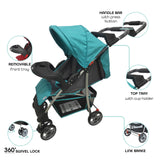 Moon Bezik One Fold Stroller - Cyan Blue
