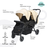 Moon Dois Twin Stroller Pram - Beige