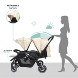 Moon Dois Twin Stroller Pram - Beige