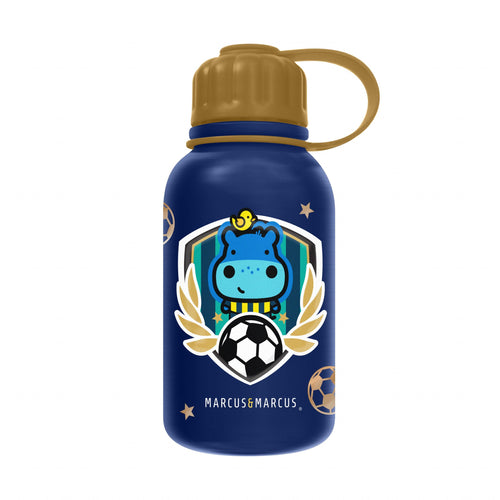 Marcus & Marcus - Stainless Steel Double Wall Vacuum Insulated Water Bottle - Football - Blue - 350 ml - Laadlee