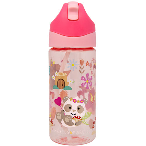 Marcus & Marcus - Germ Repel Tritan Straw Water Bottle - Little Fairy, 400ml - Pink - Laadlee