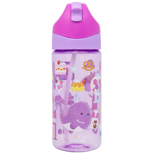 Marcus & Marcus - Germ Repel Tritan Straw Water Bottle - Lolly, 400ml - Purple - Laadlee