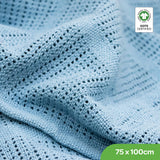 Moon Organic Cellular Blanket - Blue (75 x 100 cm)