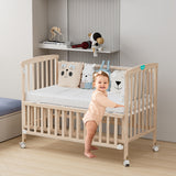 Moon Wooden Portable Crib- Natural wood