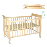 Moon Wooden Foldable Baby Crib - Natural wood