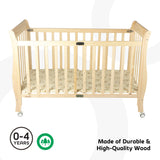 Moon Wooden Foldable Baby Crib - Natural wood