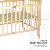 Moon Wooden Foldable Baby Crib - Natural wood