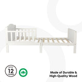 Moon Wooden Toddler Bed - White